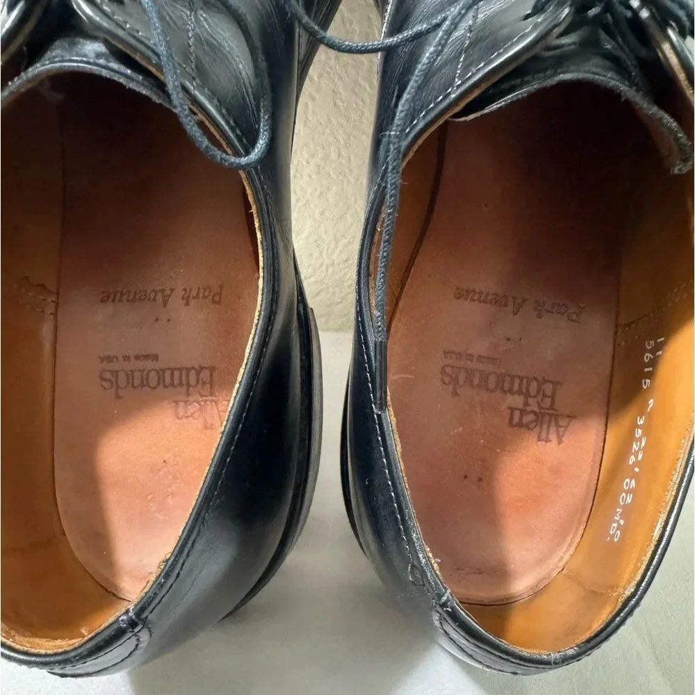 Allen Edmonds Park Avenue Oxfords Men's  Black Leather Cap Toe Shoes Size 11A